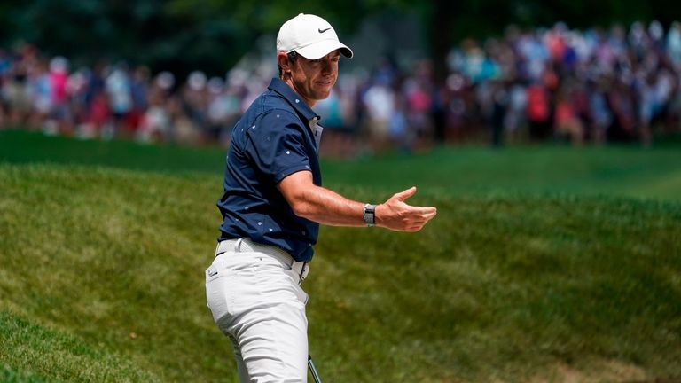 Rory McIlroy slid down the leaderboard at the Travelers Championship after a quadruple bogey and a double bogey in his second round