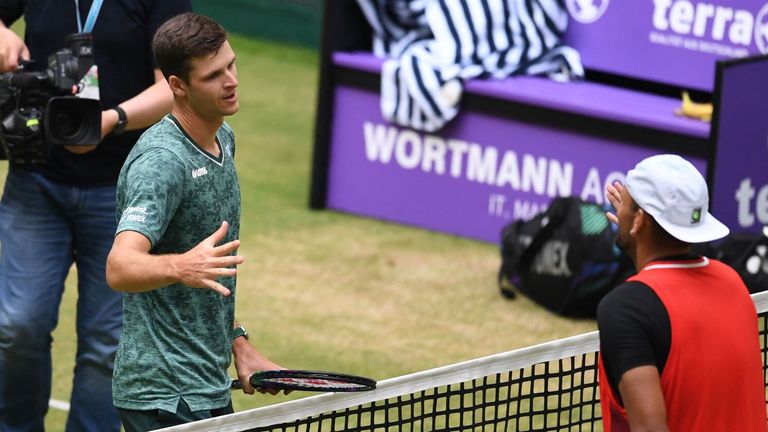 Hubert Hurkacz reached the Halle Open final after beating Nick Kyrgios