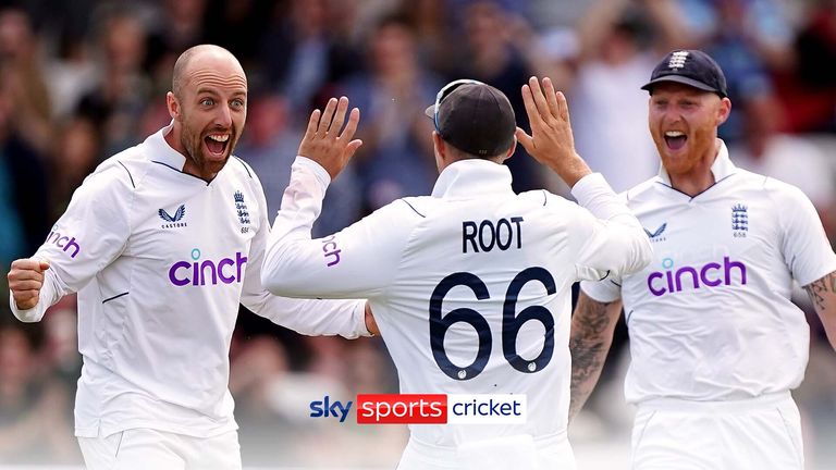 Watch Jack Leach's 10-wicket haul against New Zealand in the third Test at Headingley. 
