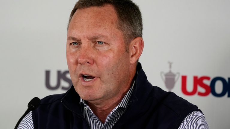 USGA chief executive Mike Whan addressed the media ahead of the US Open