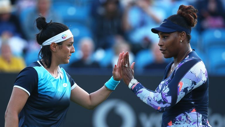 Serena Williams marks return to tennis with doubles win