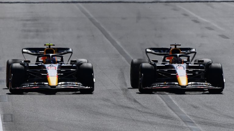 Max Verstappen led Sergio Perez to a Red Bull one-two in Azerbaijan