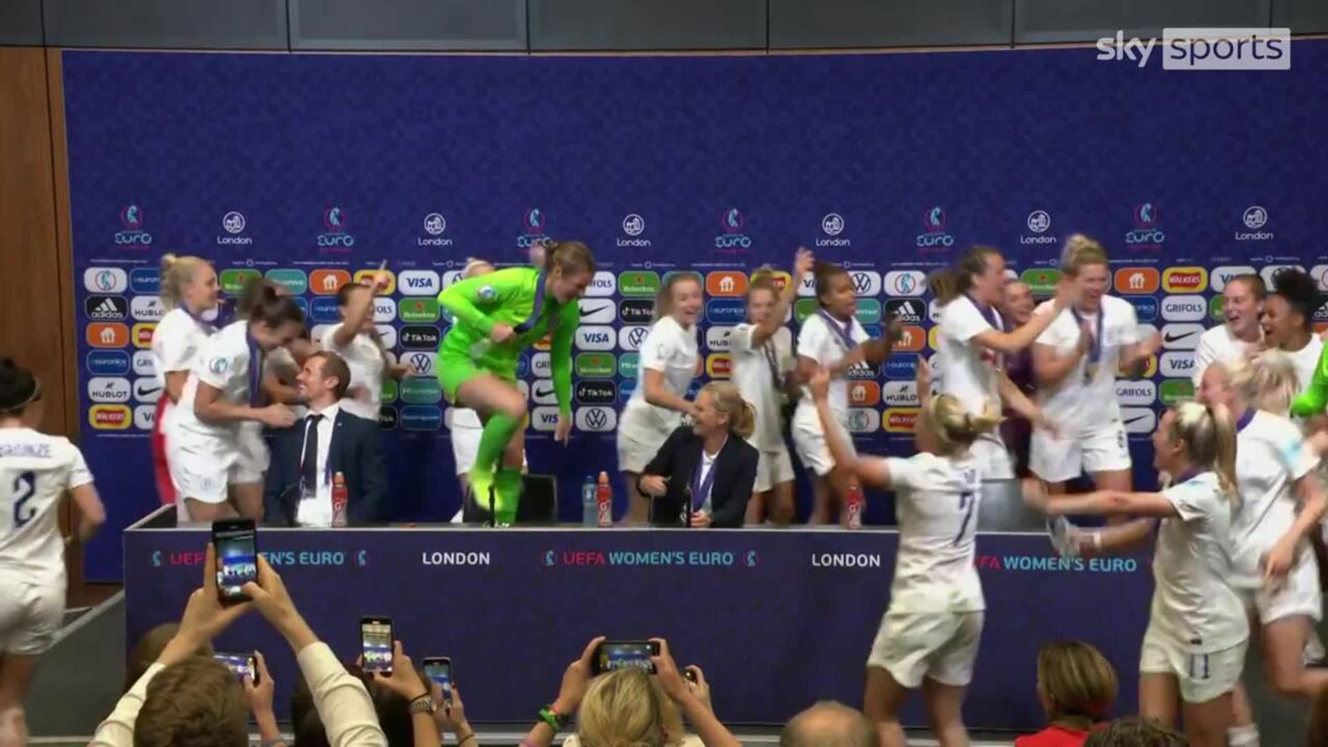 'It's coming home!' - Players crash Wiegman press conference!