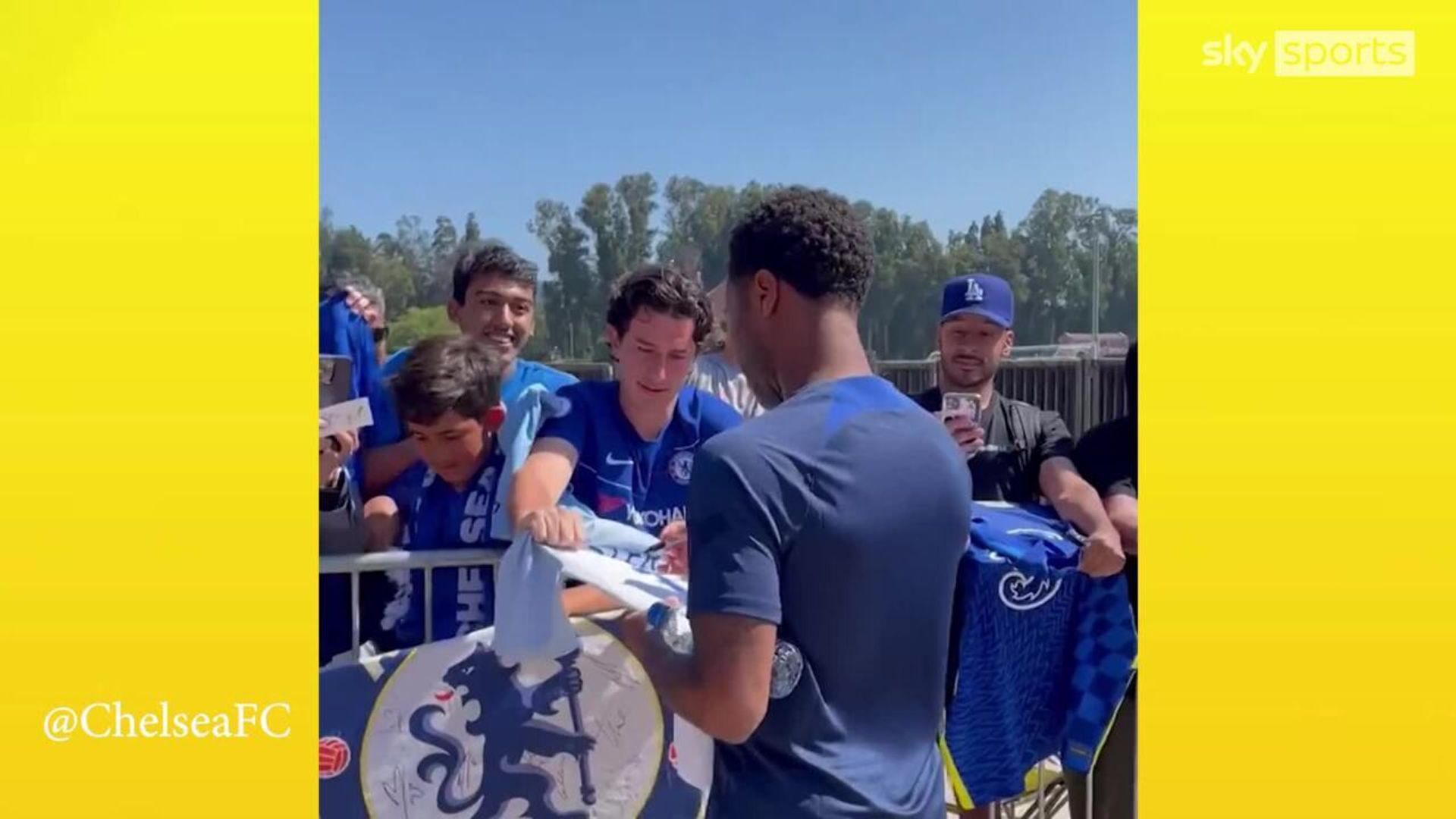 Sterling meets Chelsea fans in LA