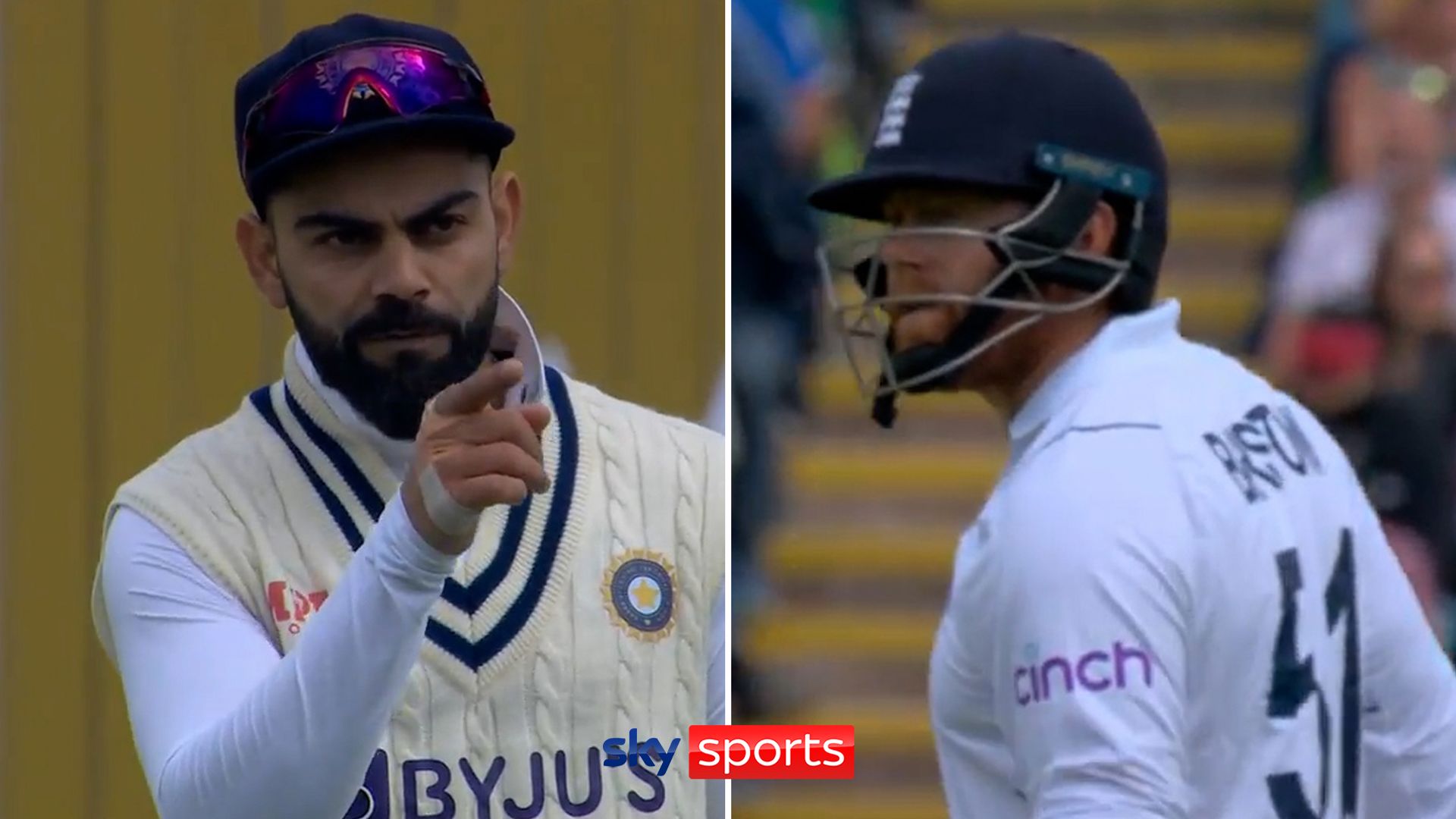 Tempers flare between Bairstow and Kohli