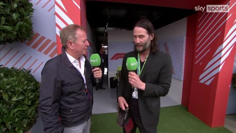 Movie star Keanu Reeves could not contain his excitement after witnessing qualifying for the British Grand Prix