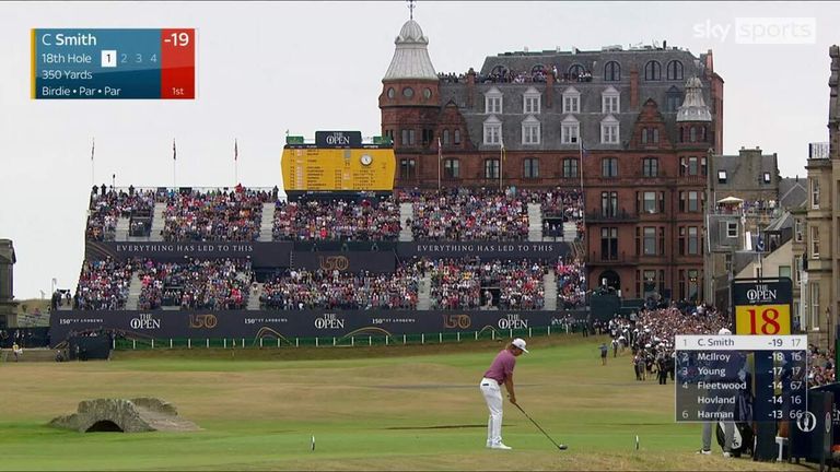 Cameron Smith produced three stunning shots on the 18th hole at St Andrews to win the 150th Open Championship.
