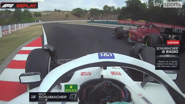 Mick Schumacher is unhappy with Ferrari after one of their cars gets in the way of him improving his time in P1
