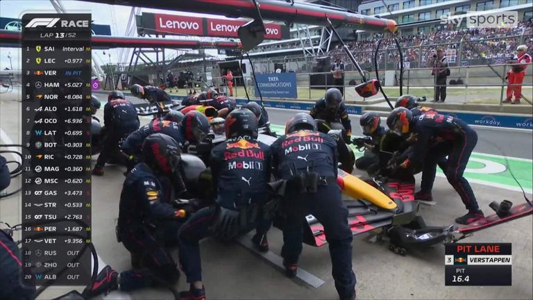 Max Verstappen had to pull into the pitlane after suffering an issue with his Red Bull as the Dutchman relinquished the lead of the race to Carlos Sainz.