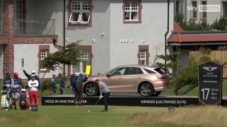 Jordan Smith and his caddie Sam Matton each win a car after the two-time DP World Tour winner shot a hole-in-one on the 17th at the Scottish Open.