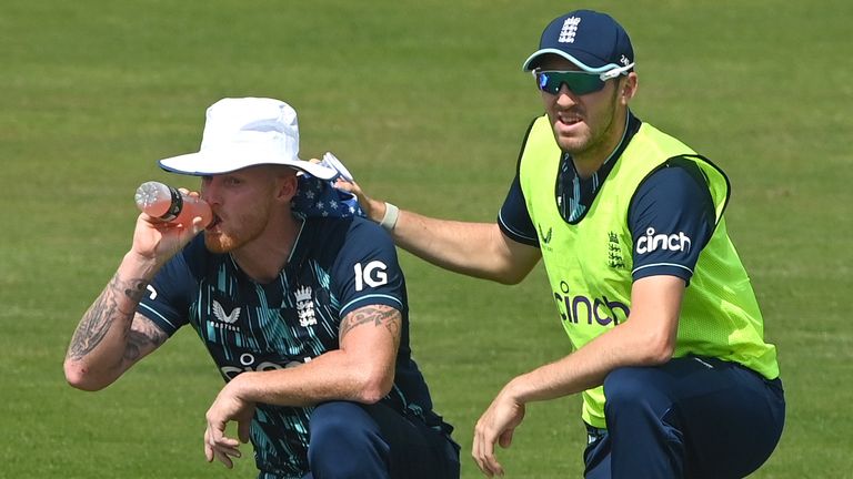 Ben Stokes, playing his final ODI, was one of the players feeling the extreme temperatures at Durham