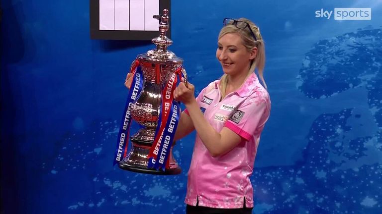 Watch the moment Sherrock was crowned the first ever Women's World Matchplay champion after beating Aileen De Graaf in last year's final