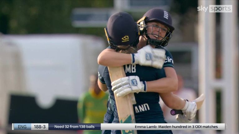 Emma Lamb got her first ever international century as she guided England towards victory with an incredible knock. 