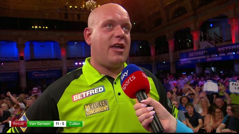 Van Gerwen says he feels good and comfortable but 'there's a lot more to go' following his recent wrist surgery