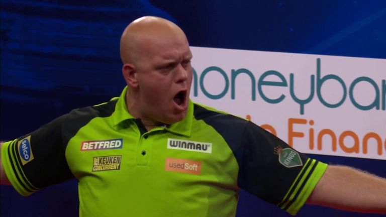 Van Gerwen defeated Aspinall in a dramatic quarter-final with this match-winning 146 checkout...