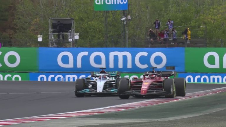 Leclerc had taken the lead of the race after this impressive move on Russell