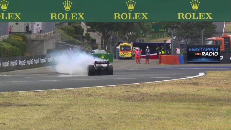 Max Verstappen makes a lap and Charles Leclerc dives to get back in front of the Dutchman