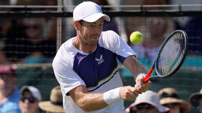 Andy Murray beat Max Purcell to make the quarter-finals of the Hall of Fame Open 