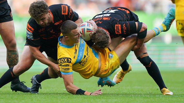 Ash Handley's milestone try helped Leeds to victory over Castleford