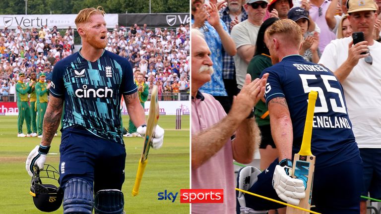Ben Stokes was given a standing ovation by fans at Durham after his final innings in ODI cricket came to an end