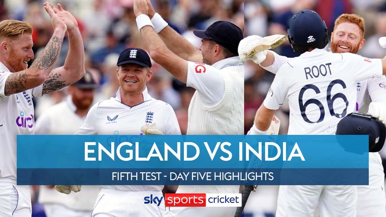 Highlights from day five of the fifth Test at Edgbaston as England cruised to a stunning seven-wicket victory over India