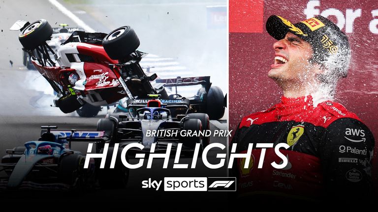 The best of the action from an epic British Grand Prix as Carlos Sainz won for the first time in Formula One.