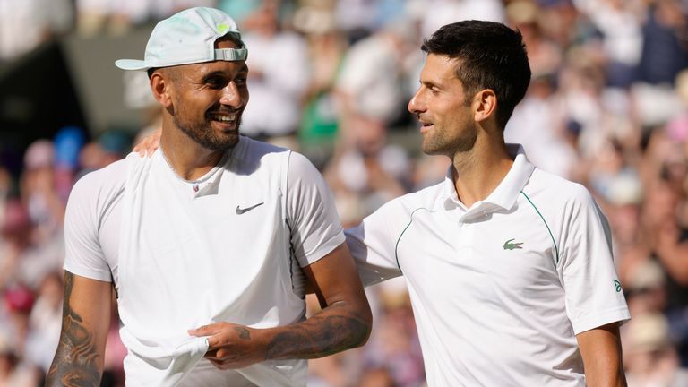 Highlights from day 14 of the Championship at the All England Club as Novak Djokovic uses all his experience to see off brave Nick Kyrgios