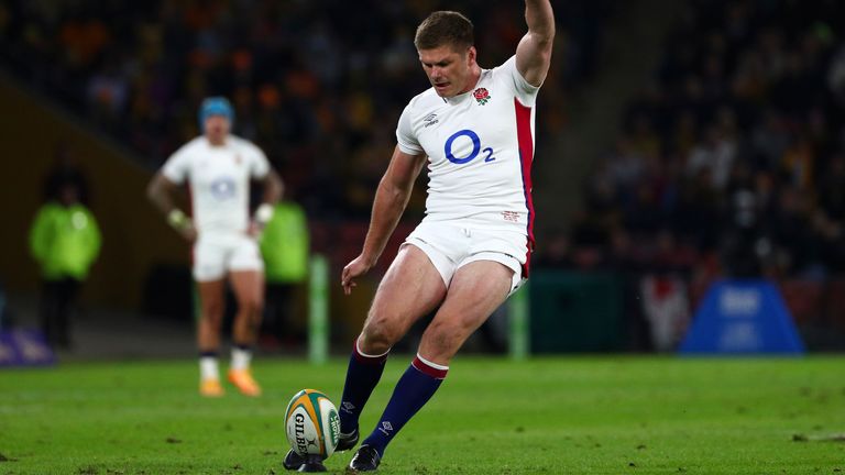 England's Owen Farrell kicked well off the tee, landing six penalties from seven and a conversion 