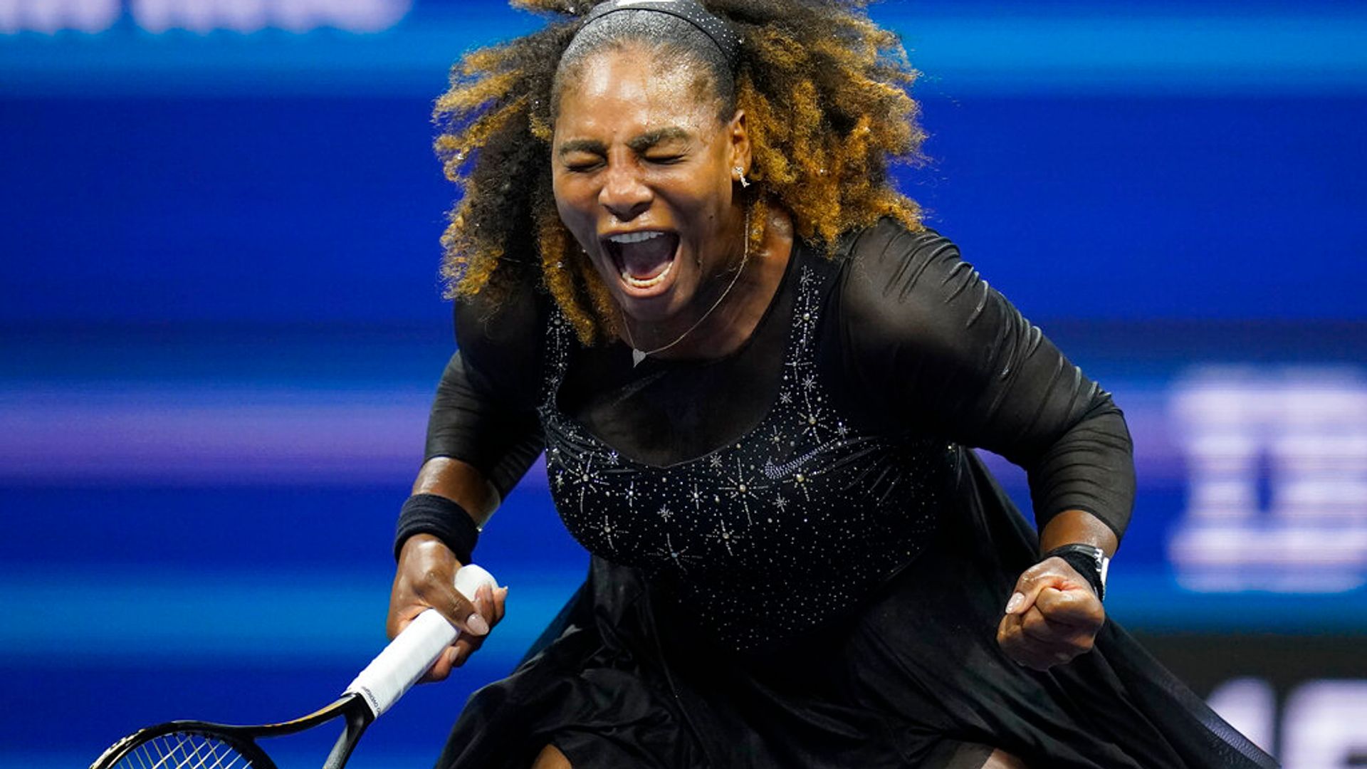 Serena Williams party continues after first-round win at US Open