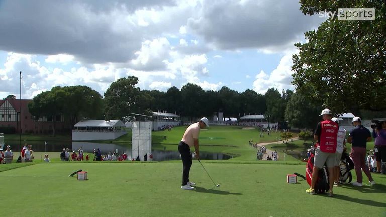 FedExCup leader Scheffler goes close to a hole-in-one during the second round of the Tour Championship, rattling the flag with his tee shot at the par-three ninth