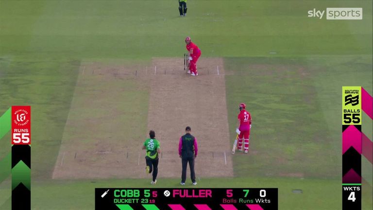 There was carnage in the middle with Ben Duckett and Josh Cobb getting into a muddle and the latter being run out