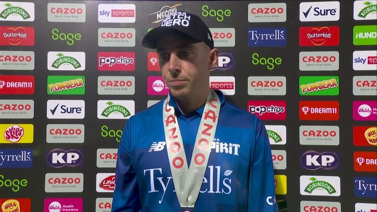 London Spirit's Dan Lawrence says it is great to come back from the England Lions tour and contribute to a win with bat and ball