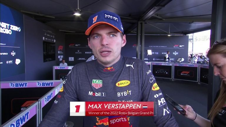 Red Bull's Max Verstappen reflects on his winning performance at the Belgian Grand Prix. 