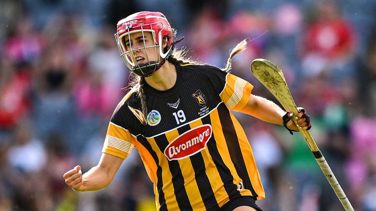 Sophie Dwyer of Kilkenny celebrates after scoring her side's goal