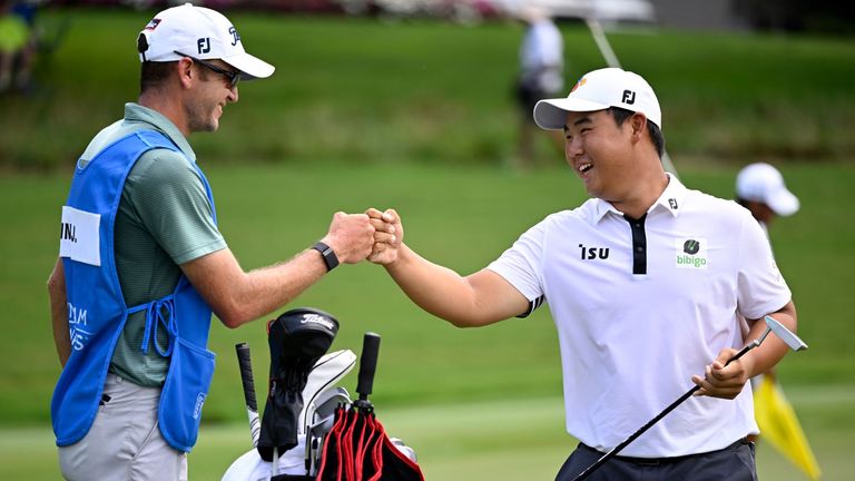 Joohyung Kim booked a last-minute invite to the FedExCup Playoffs after Wyndham Championship victory