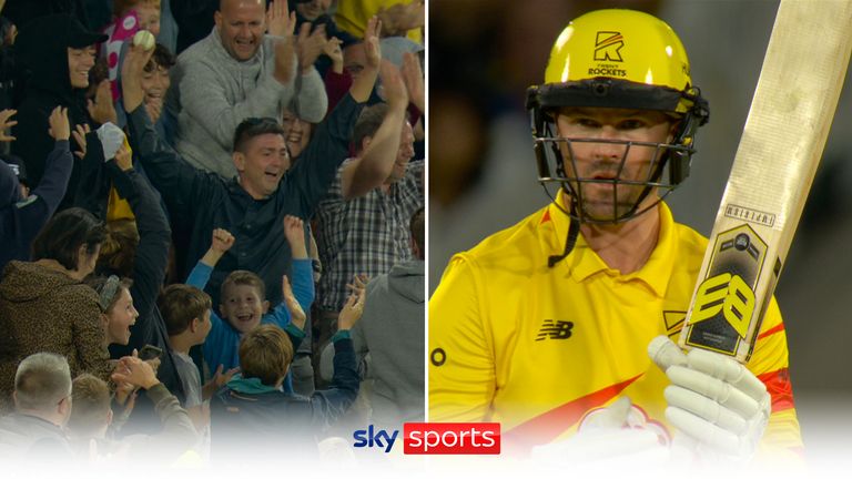 Watch this brilliant crowd catch after Colin Munro smacked an enormous maximum for Trent Rockets in their Hundred match against Welsh Fire