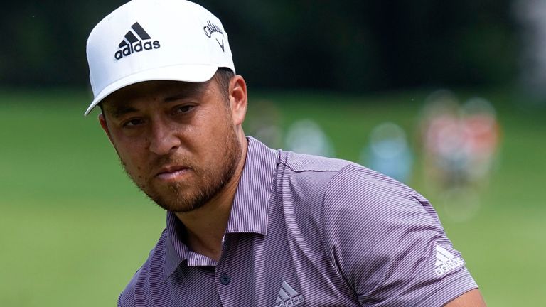 Xander Schauffele is another of the four plays tied in second, a shot off the lead