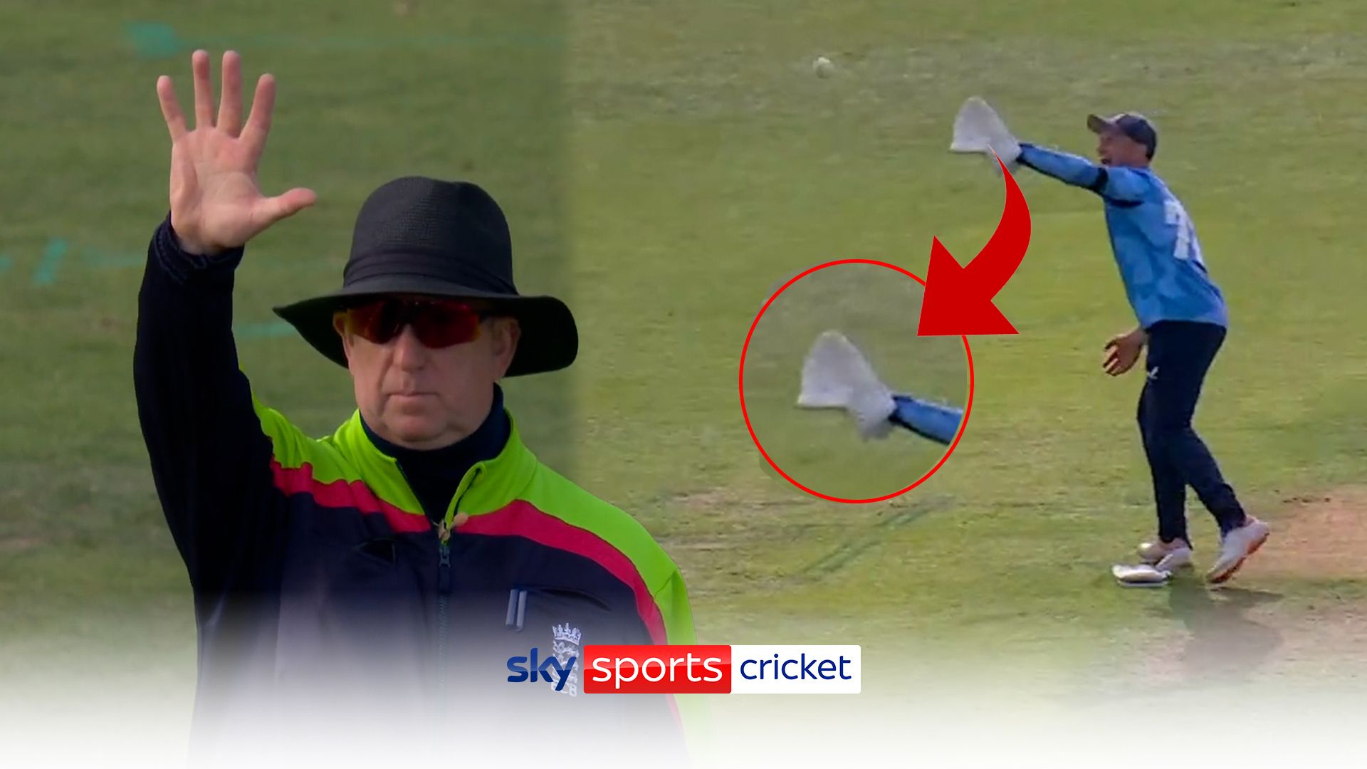 'Never seen that before!' Kent penalised after fielder uses wicketkeeper's gloves