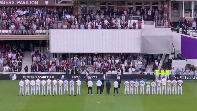 The Oval honours Queen Elizabeth II with a minute's silence before the Test match against South Africa