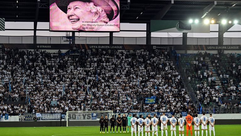 Arsenal and FC Zurich players also observed a moment of silence during half-time of their Europa League tie