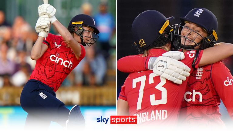 The best shots from Freya Kemp's historic knock which saw her become the youngest player to reach a T20 international half-century for England.