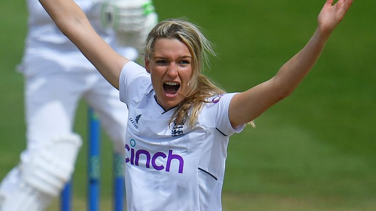 Lauren Bell made her Test debut for England earlier this year