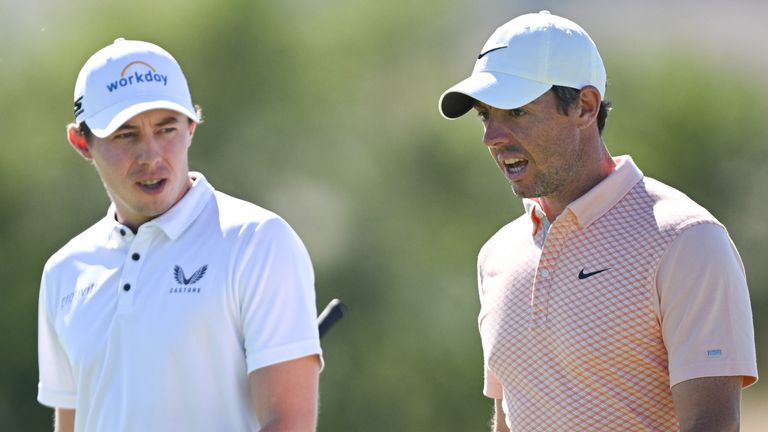 Matt Fitzpatrick (left) is third in the DP World Tour rankings and can still catch Rory McIlroy in top spot 