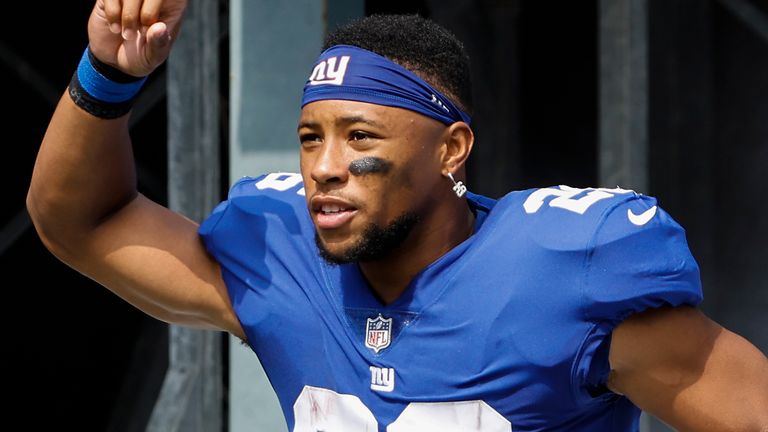 El corredor de los New York Giants, Saquon Barkley, se ha visto cerca de su mejor nivel nuevamente en lo que va de la temporada. 