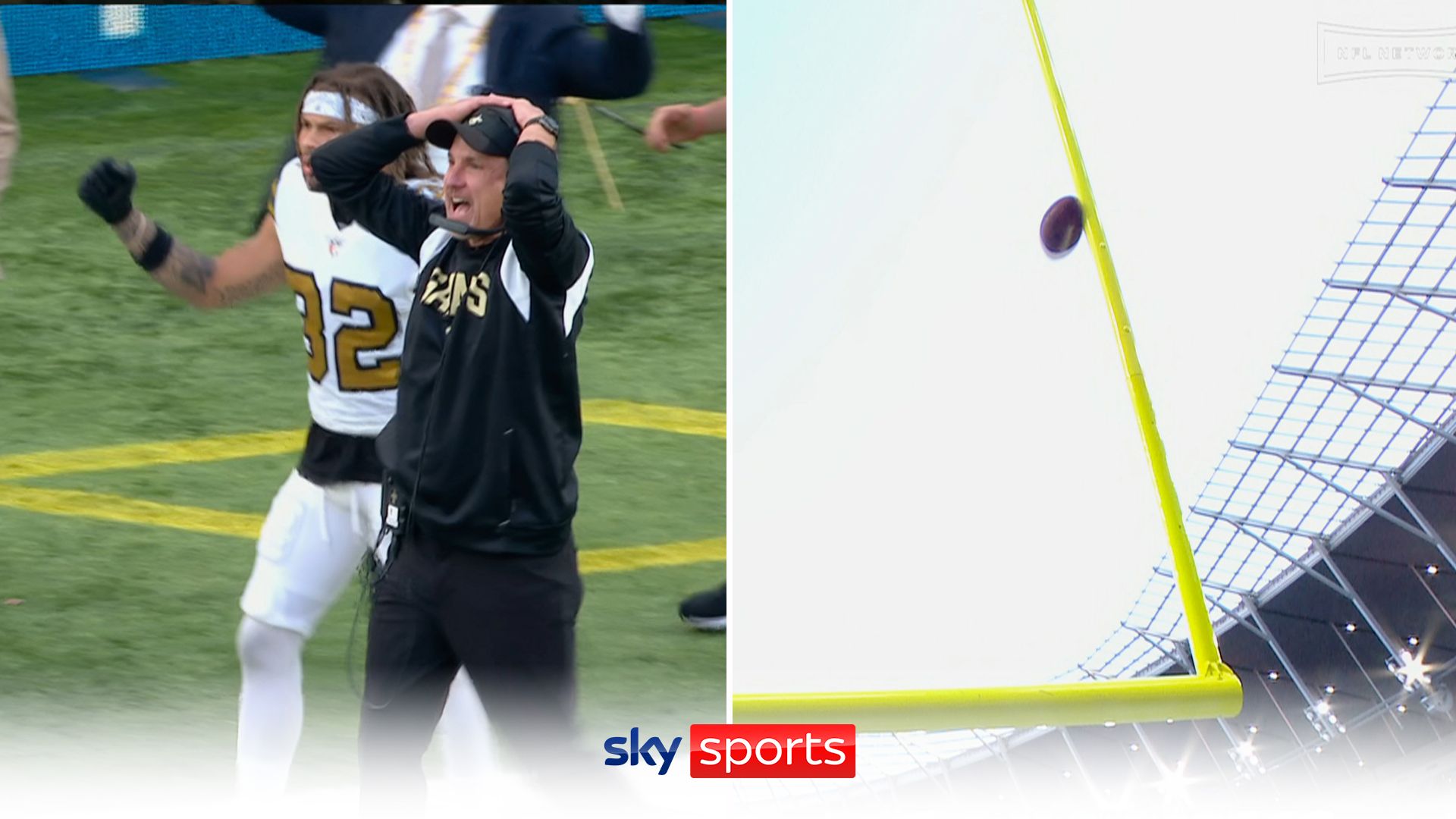 Double doink! Lutz FG hits post AND bar to deny Saints in London