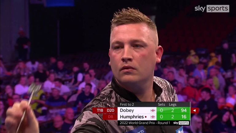 Dobey won the opening set with Luke Humphries with this Hollywood finish