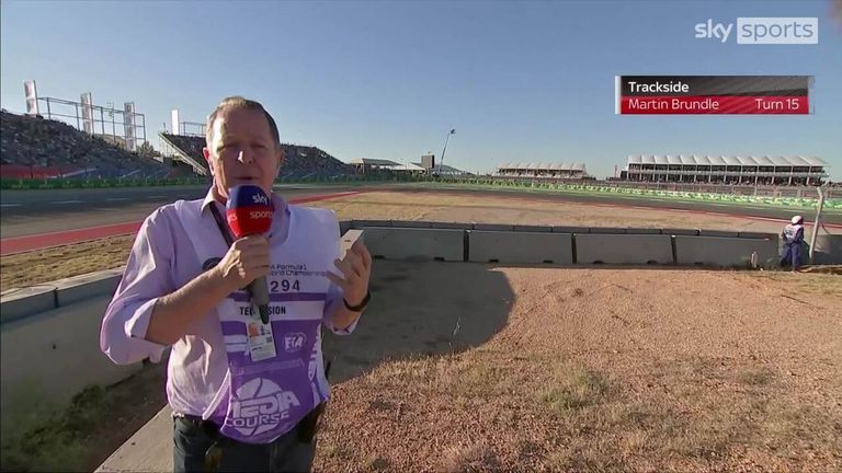 Martin Brundle was trackside to analyse 'tricky' turn 15 of the US Grand Prix