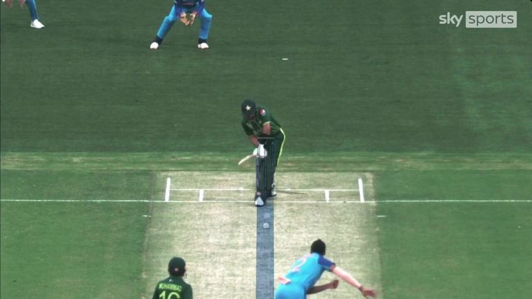 Pakistan captain Babar Azam goes for a golden duck as India play Pakistan in the T20 World Cup, at the MCG in Melbourne