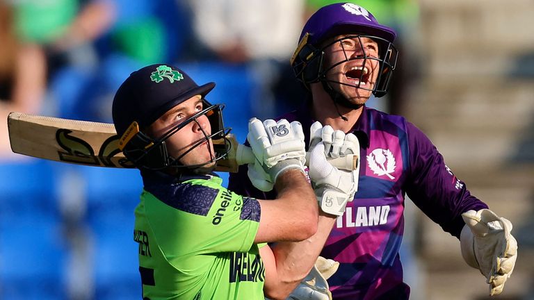 Curtis Campher smashed an unbeaten 72 from 32 balls as Ireland stunned Scotland by six wickets