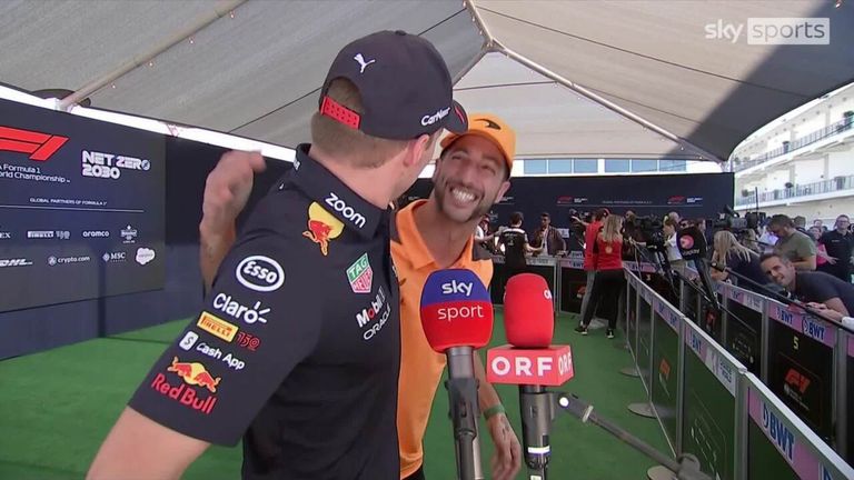 Max Verstappen pokes fun at Riccardio's beard for the US Grand Prix